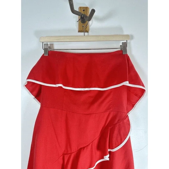 Tularosa Carrie Revolve Romper‎ Mini Dress Red White Woman's Size L - Picture 4 of 16